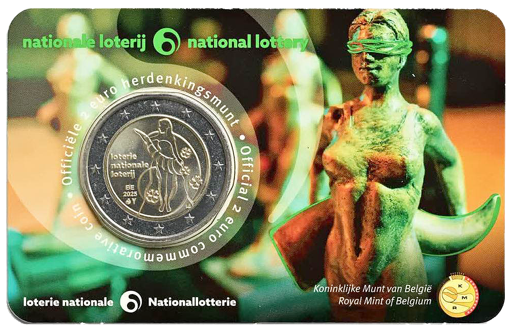 2 euros conmemorativa Lotería Nacional de Bélgica